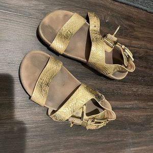 Michael Kors Gold Footbed Sandals